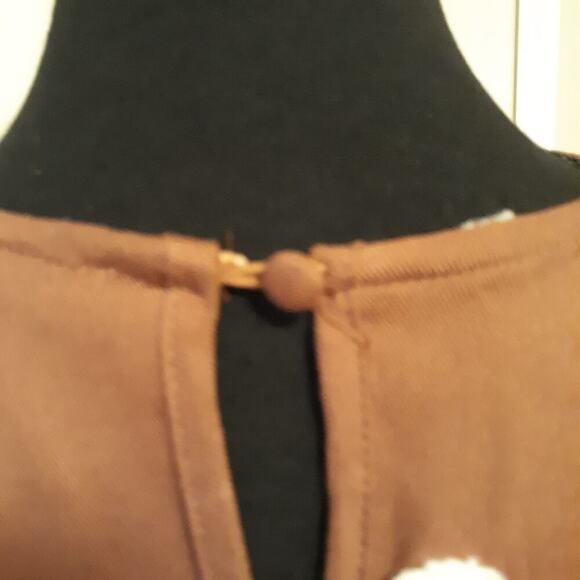 Fun Womens Shirt Large Puffed Dots Tank Top Sleeveless Brown Sz Large - Picture 6 of 10